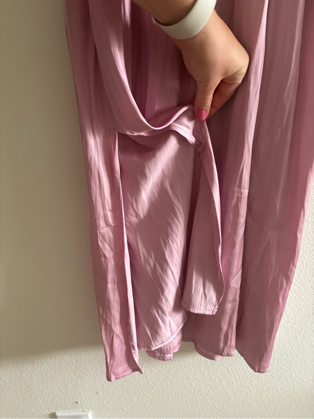 Old Navy Pink Satin Slip Midi Dress Small Petite - Picture 6 of 13